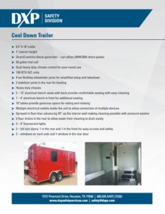 DXP Cool Down Trailer Spec Sheet