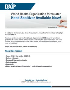 DXP Hand Sanitizer Flyer