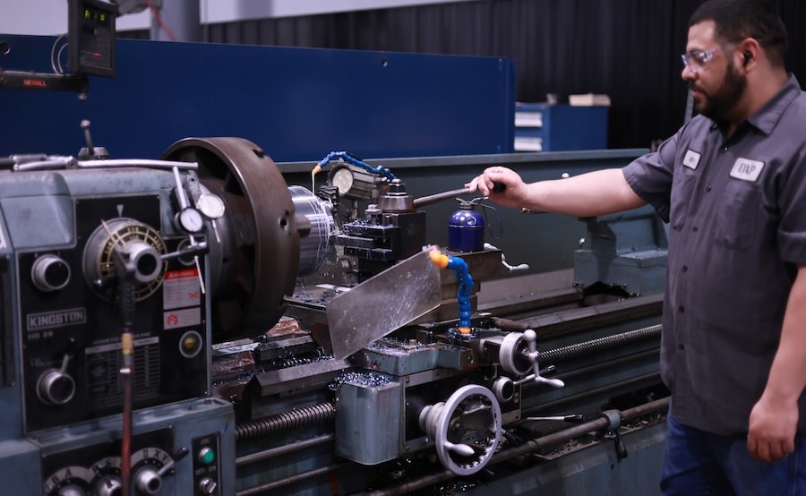 Engineer working in industrial facility